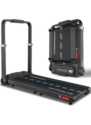 PowerMax Fitness JOGPAD (4HP Peak) Motorized Foldable Treadmill for Home Use with Handle, Remote Control, Max User 120kg, Top Speed 12kmph, Running Deck 1080mmx400mm, Bluetooth, Speaker, mobile holder image 8