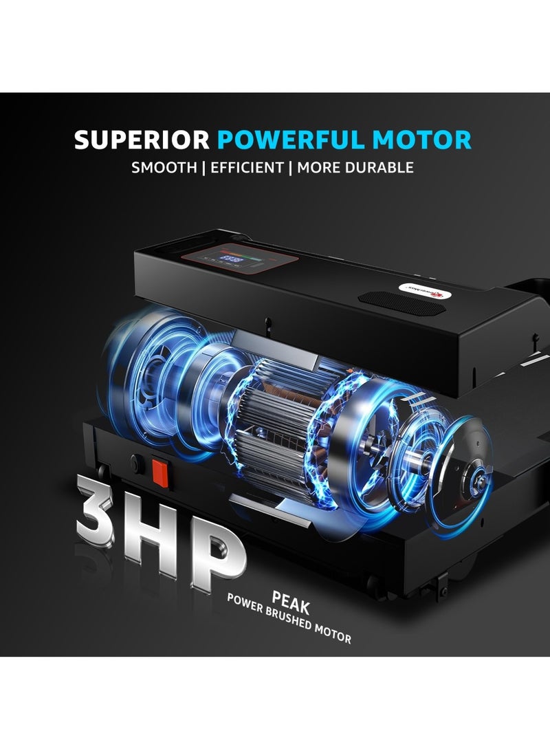 Powermax Fitness Walkpad (3Hp Peak) Compact Motorized Treadmill For Home-Office Use With Remote Control, Max User 110Kg, Top Speed 10Km/H, 1000X400Mm Running Deck, Led Display, Ipad & Mobile Holder - Image 4