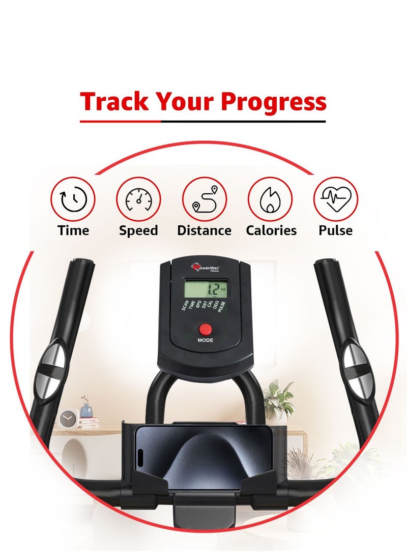 PowerMax Fitness BS-151 Spin Bike Exercise Cycle with 10KG flywheel, Max user wt. 130kg for maxpro home workout, 2-way adjustable seat, Knob braking, iphone holder, 1 Year Manufacturer Warranty. - Image 4