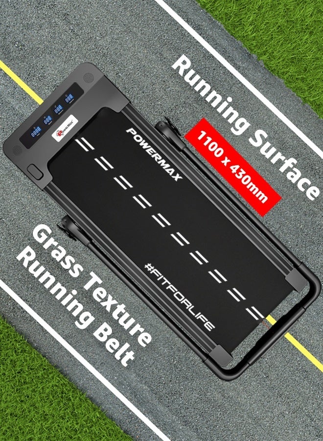 باورماكس فيتنيس جهاز جوج باد-2 (4 حصان ذروة) جهاز مشي كهربائي 2 في 1 مع مكتب مدمج لتمارين المنزل | ووكينغ باد | تحكم عن بعد، أقصى وزن مستخدم 110 كجم، أقصى سرعة 12 كم/ساعة، شاشة LED، بلوتوث، مكبر صوت، حامل آيباد - Image 4