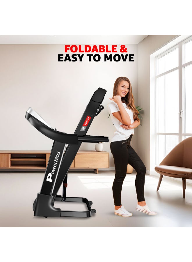 Fitness Tdm-97 (4Hp Peak) Treadmill For Home, Cardio Training, With 12 Pre-Set Workout Programs & 3 Target Based Modes, Max User Weight 110Kg, Max Speed 12 Km/Hr image 11