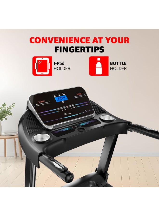 Fitness Tdm-97 (4Hp Peak) Treadmill For Home, Cardio Training, With 12 Pre-Set Workout Programs & 3 Target Based Modes, Max User Weight 110Kg, Max Speed 12 Km/Hr image 10