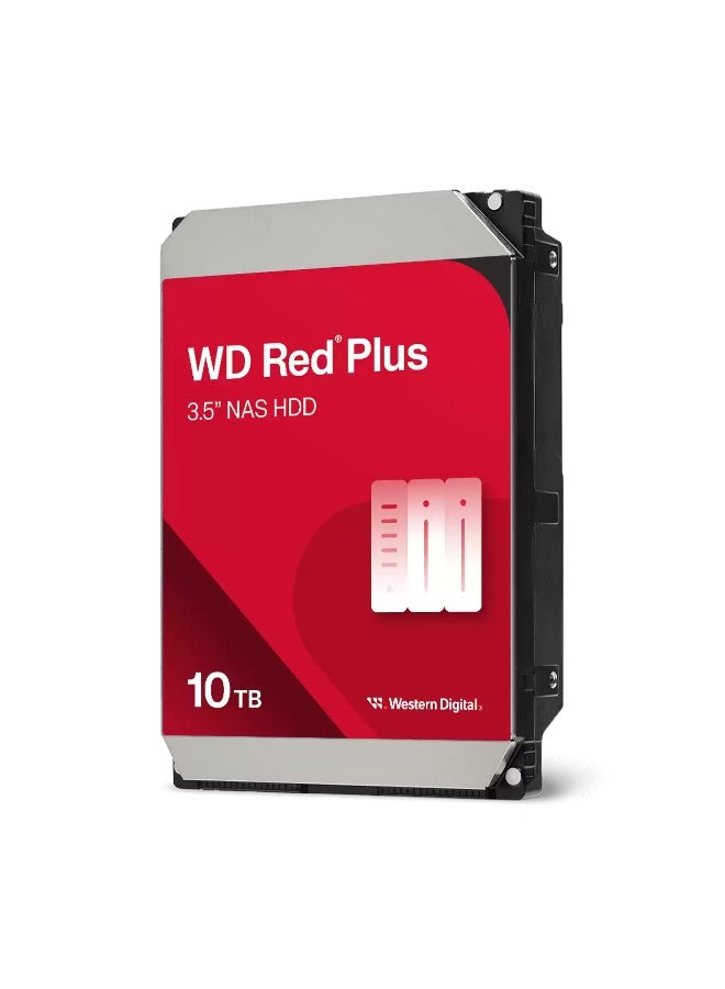 WD Western Digital WD Red Plus 10TB NAS Internal Hard Drive 3.5" SATA III 6Gb/s 7200 RPM 512MB Cache CMR HDD, Optimized for 24/7 NAS, RAID, Home & Small Business Storage | WD100EFGX-68CPLN0 10 TB