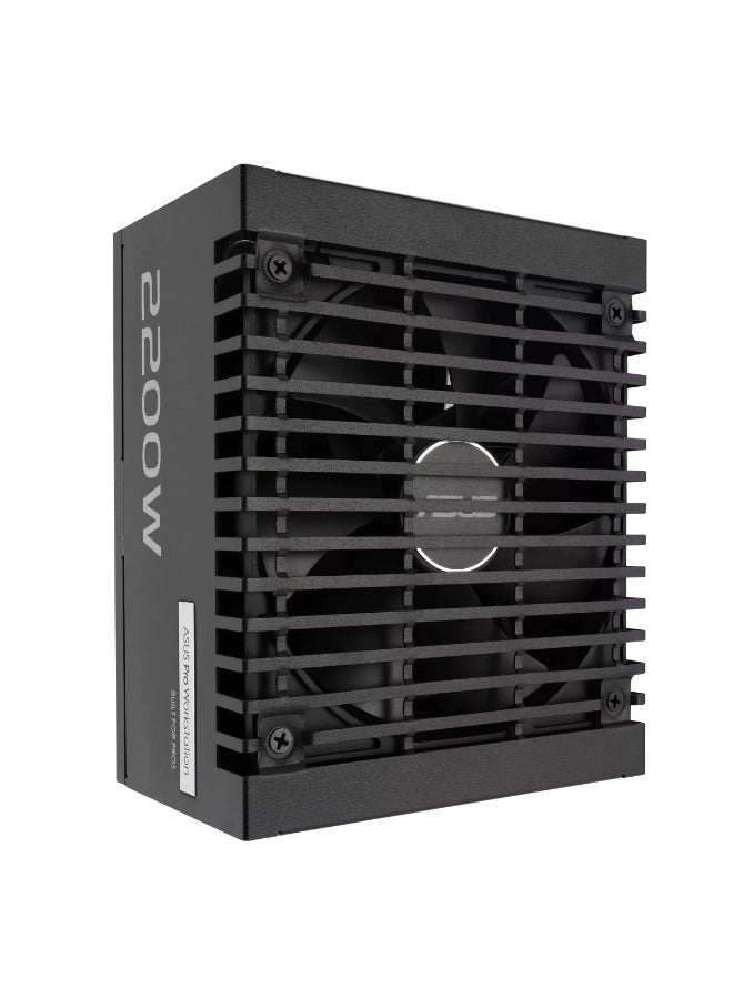 ASUS Pro WS 2200W Platinum Power Supply Unit, 80 PLUS Platinum Certified, ATX 3.1 & PCIe 5.1 Ready, 4× 12V-2x6 (16-Pin) PCIe Connectors, 100% Japanese Capacitors, Dual Ball Bearing Fan, Aluminum Heatsinks, Compact 175mm Design, Supports up to 4 GPUs | 90YE00Z1-B0NA00 - Image 4