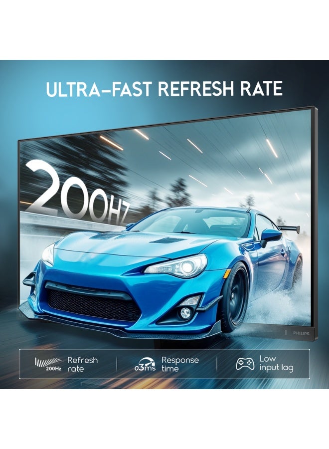 Philips 24 inch, 200 Hz, 0.3ms, Full HD, IPS Panel, Adaptive Sync, HDMI 1x2.0 and DP 1x1.4 Connectivity, HDR10, Low Blue Mode, Flicker Free, Philips Evnia Gaming Monitor, 24M2N3200FQ ‎Charcoal - Image 2