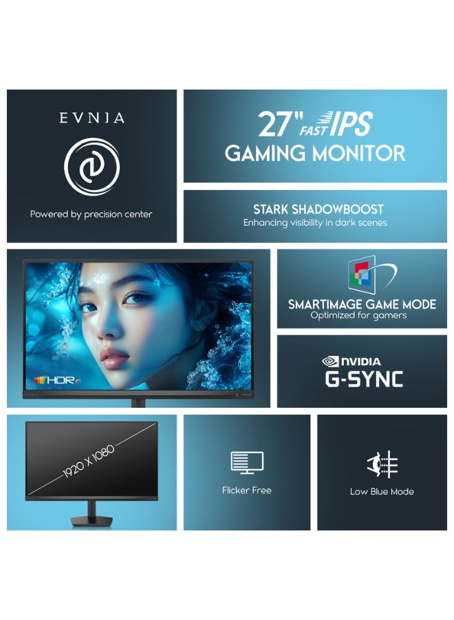 فيليبس شاشة الألعاب إيفنيا 27M2N3200FQ مقاس 27 بوصة FHD – 1920×1080، IPS سريع، 200 هرتز، 0.3 مللي ثانية MBR، HDR10، FreeSync Premium و G-SYNC، 120% sRGB، أوضاع ألعاب SmartImage - Image 3