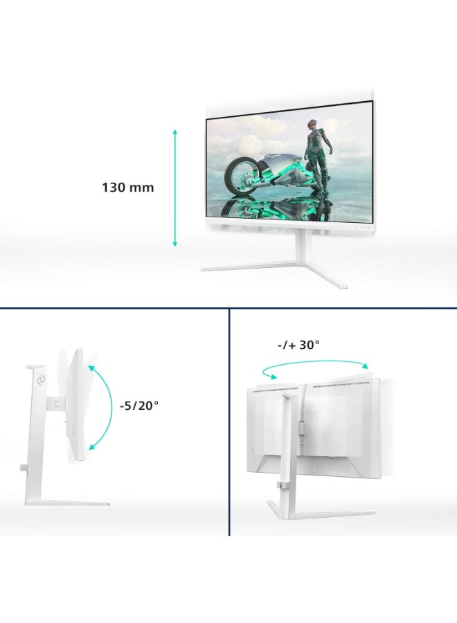 فيليبس 27M2N3201A/00 27" Widescreen IPS W-LED Black Monitor (1920x1080/1ms/2xHDMI/DisplayPort) White - Image 5