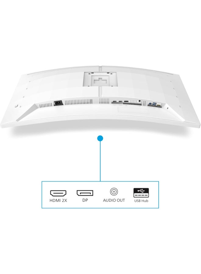 Philips Evnia 34M2C5501A - 34 inch WQHD Curved Gaming Monitor, 180 Hz, 1 ms, FreeSync Premium, Ambiglow (3440x1440, 2x HDMI 2.0, 1x DisplayPort 1.4, USB Hub) White - Image 4