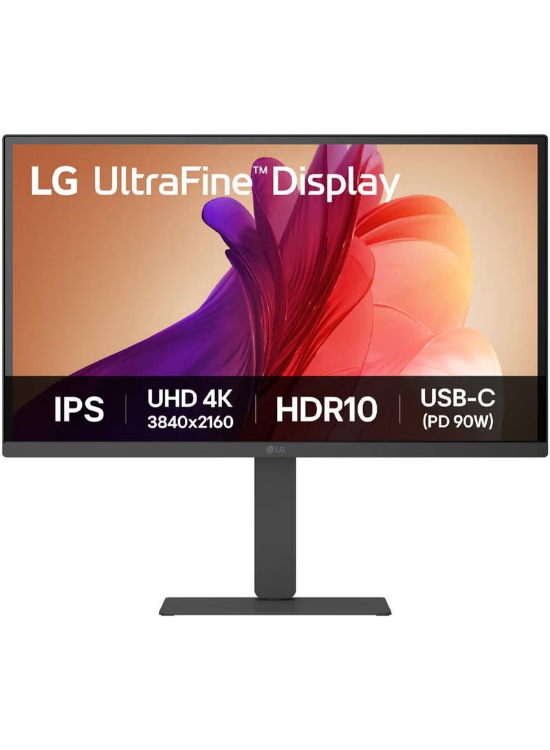 LG 27U730A-B UltraFine Monitor, 27" IPS Display, 4K UHD Resolution, 60Hz Refresh Rate, 5ms (GtG) Response Time, Super Resolution+, Dynamic Action Sync, USB Type-C, Black | 27U730A-B.AMA Black - Image 1