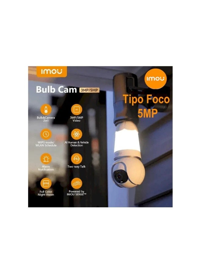 IMOU 2K Bulb Camera 3MP, Full Color Night Vision, 2-Way Audio, Smart Tracking, AI Human & Vehicle - Image 1