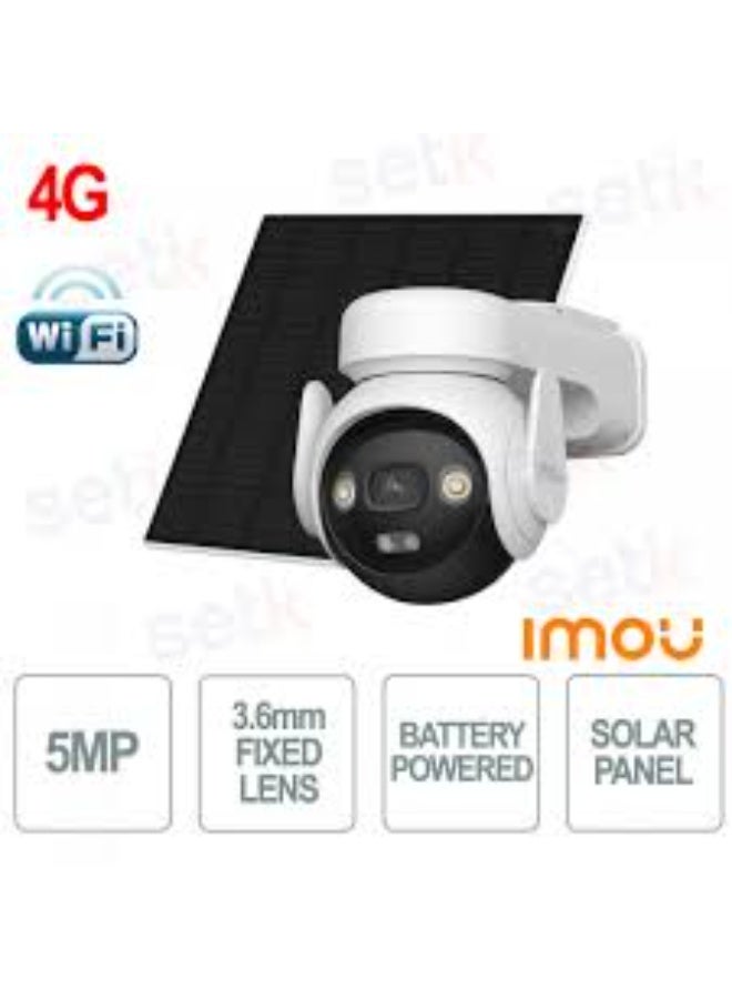 ايمو كاميرا أمان خارجية لاسلكية 4G 2K بالطاقة الشمسية مع بطارية 15000mAh وكاميرا CCTV واي فاي - Image 1