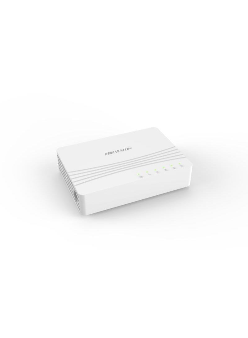 HIKVISION DS-3E0505D-E 5-Port Gigabit Unmanaged Desktop Network Switch, 10/100/1000 Mbps, Plug & Play, Auto-MDI/MDIX, 10Gbps Switching Capacity, Store-and-Forward, Desktop/Wall Mountable, Energy-Efficient | DS-3E0505D-E white - Image 2