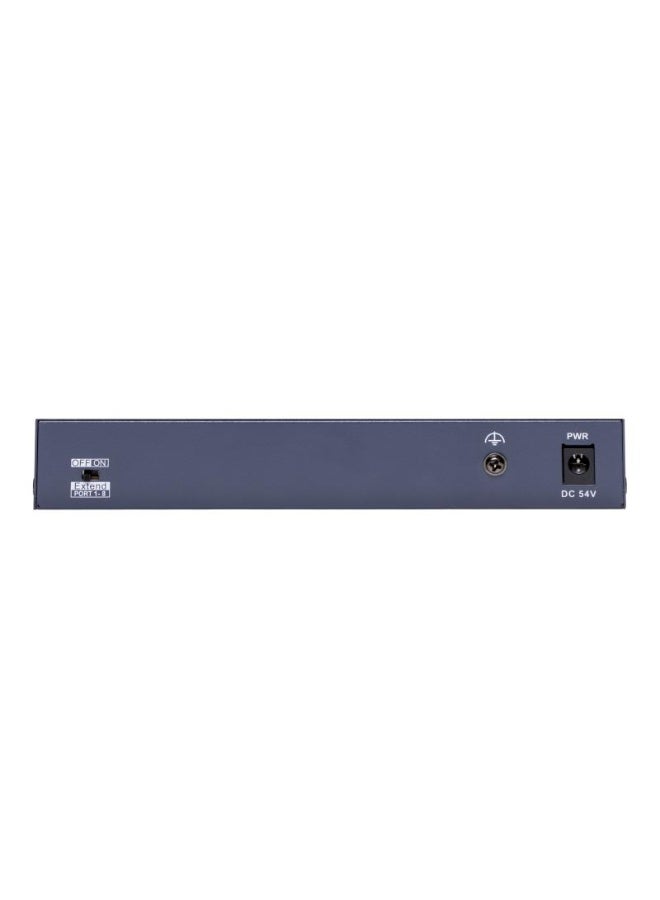 هيك فيجن DS-3E0109P-E/M-C+ 8-Port 10/100Mbps Unmanaged PoE Switch, 80W Total Power, IEEE 802.3af/at, 1x Uplink Port, 6kV Surge Protection, Long Range up to 300m, Desktop/Wall Mount, Plug & Play | DS-3E0109P-E/M(C) grey - Image 4