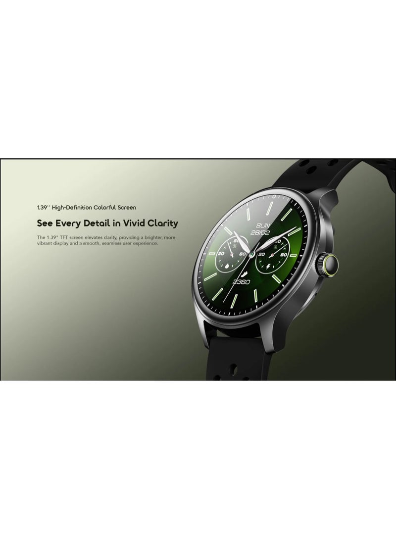 Oraimo Watch 6R Smartwatch – 1.39" HD Display, Bluetooth Calls, IP68 Waterproof Black - Image 4