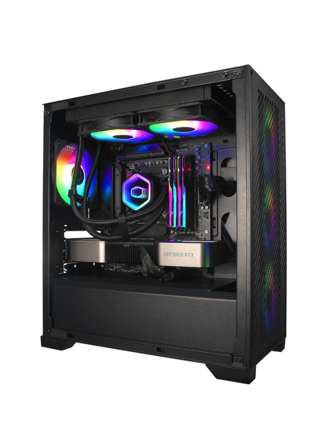 COOLER MASTER MasterLiquid 240 Core II Black ARGB AIO Liquid CPU Cooler, 240mm Aluminum Radiator with Dual MF120 ARGB PWM Fans, G9R Dual-Chamber Pump with Infinity Mirror ARGB, 400mm Sleeved Tubing with Tube Clips, Includes CryoFuze Thermal Paste, Black | MLW-D24M-A18PA-R1 - Image 4