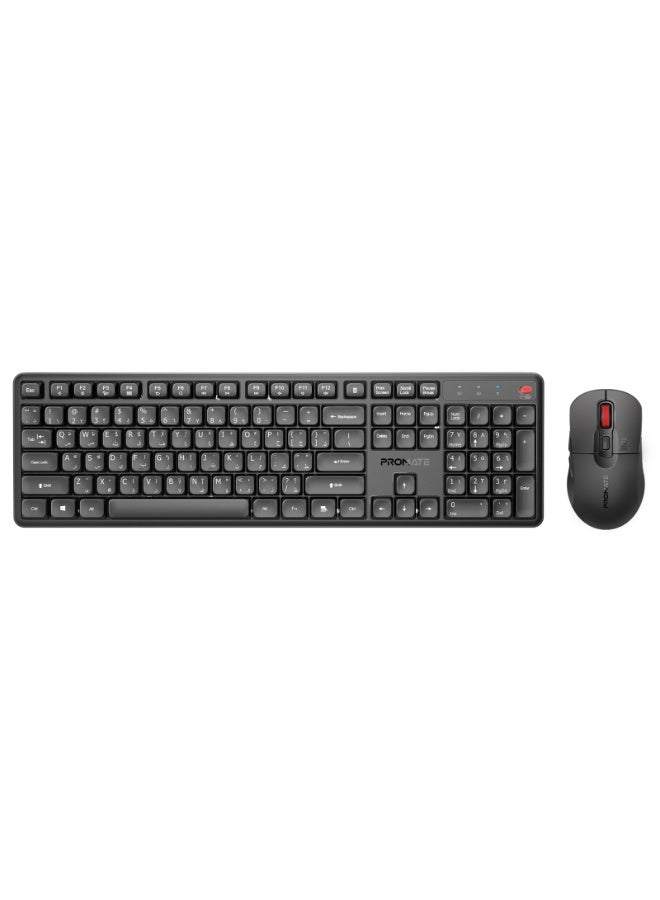 بروميت Wireless Silent Keyboard & Mouse Combo, Ergonomic Design, Ultra Quiet Keys <22dB, 5000DPI Adjustable Mouse, Plug & Play, 2.4GHz, 10M Range, Windows/macOS/Android - ProCombo-15 | Black - Image 1