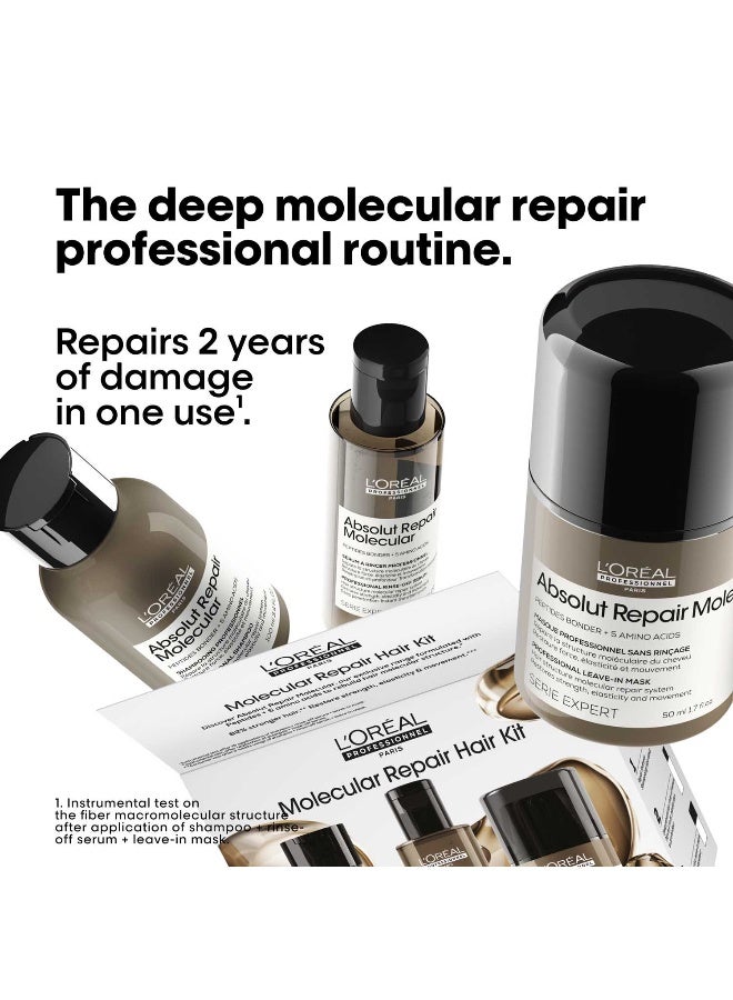 L'Oréal Professionnel Serie Expert Absolute Repair Molecule Mini Duo Kit​ : Shampoo + Serum+ Mask 100+75+50ml - Image 3