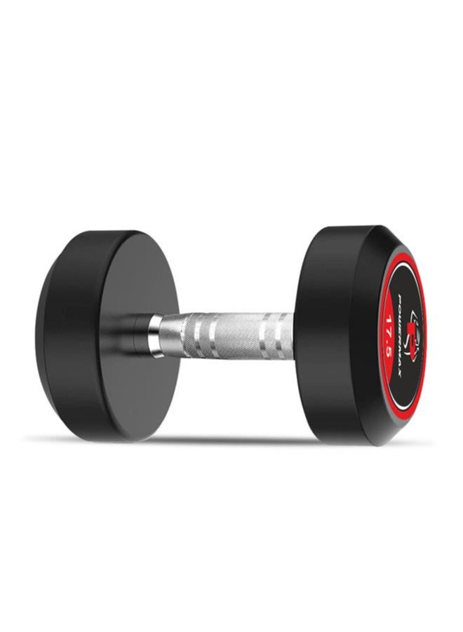 PowerMax Fitness Rubber Coated Round Professional Dumbbell for Home Gym | dumbbell for home gym workouts| gym dumbbell | dumbbell for men-women fitness | 17.5kg dumbbell x 1| Black - Image 2