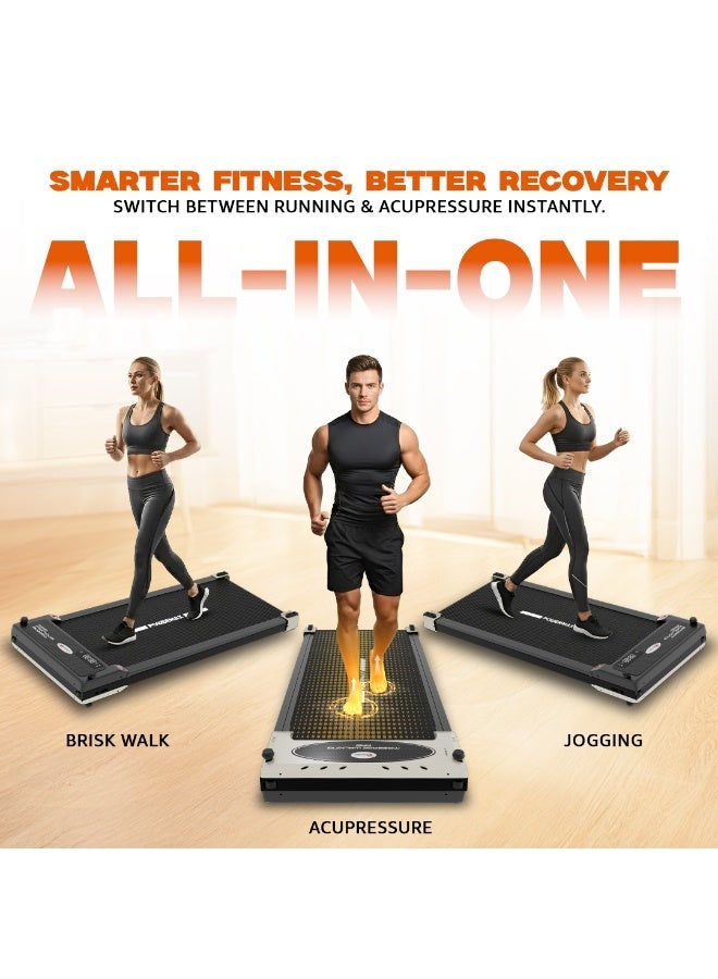 PowerMax Fitness FLIPPAD 2.5HP DC Motorized Under Desk 3-in-1 Treadmill with Dual-Function, Built-in Acupressure & Bluetooth for Music, Speaker, LED Display, Max user 120KG, Running Deck 920 X 370mm image 9