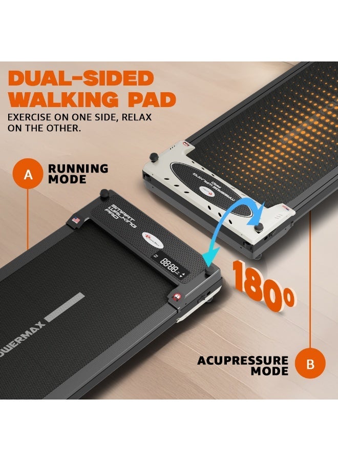 باورماكس فيتنيس باورماكس فيتنس فليب باد 2.5HP موتور كهربائي تحت المكتب 3 في 1 جهاز مشي مع وظيفة مزدوجة، ضغط أكواب مدمج وبلوتوث للموسيقى، مكبر صوت، شاشة LED، أقصى وزن مستخدم 120 كجم، سطح الجري 920 × 370 مم - Image 3