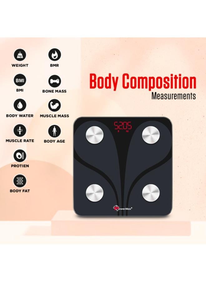 باورماكس فيتنيس ميزان الدهون في الجسم بتقنية البلوتوث من باورماكس فيتنس - ميزان وزن رقمي ذكي للحمام لاسلكي ومحلل تكوين الجسم مع تطبيق الهاتف الذكي (حتى مقاس القدم 9، الطراز - BCA-130) - Image 4