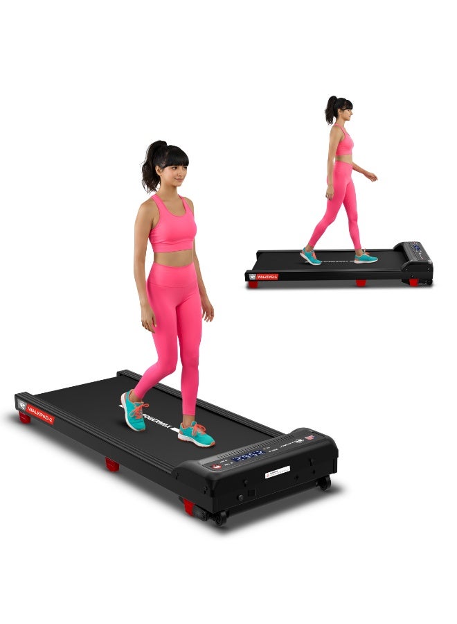 PowerMax Fitness Walkpad-2 Under-Desk Treadmill for Home Use | 3.0 HP Motor, 2% Manual Incline, Shock Absorption 110kg Weight Capacity - Image 1