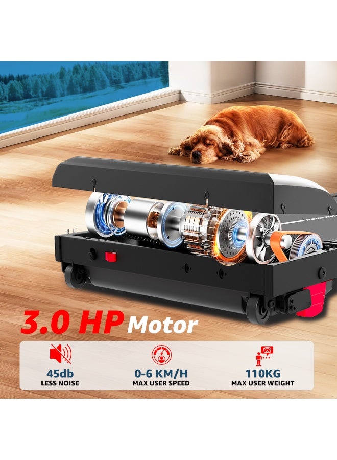 PowerMax Fitness Walkpad-2 Under-Desk Treadmill for Home Use | 3.0 HP Motor, 2% Manual Incline, Shock Absorption 110kg Weight Capacity - Image 3