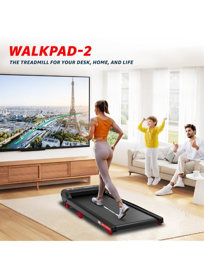PowerMax Fitness Walkpad-2 Under-Desk Treadmill for Home Use | 3.0 HP Motor, 2% Manual Incline, Shock Absorption 110kg Weight Capacity - Image 5