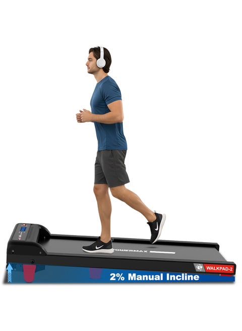 PowerMax Fitness Walkpad-2 Under-Desk Treadmill for Home Use | 3.0 HP Motor, 2% Manual Incline, Shock Absorption 110kg Weight Capacity image 10