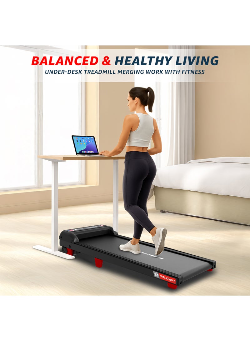 PowerMax Fitness Walkpad-2 Under-Desk Treadmill for Home Use | 3.0 HP Motor, 2% Manual Incline, Shock Absorption 110kg Weight Capacity image 8