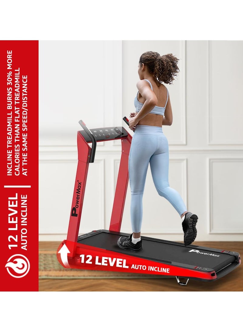 باورماكس فيتنيس تريدميل باورماكس فيتنس أوربان تريك Td-A3 (5.0Hp ذروة) القابل للطي للاستخدام المنزلي | تريدميل مع ميل تلقائي | شاشة 135 Edge | الحد الأقصى للوزن 120Kg | السرعة القصوى 14Kmph | جهاز تمرين بمستشعر نبضات القلب - Image 5