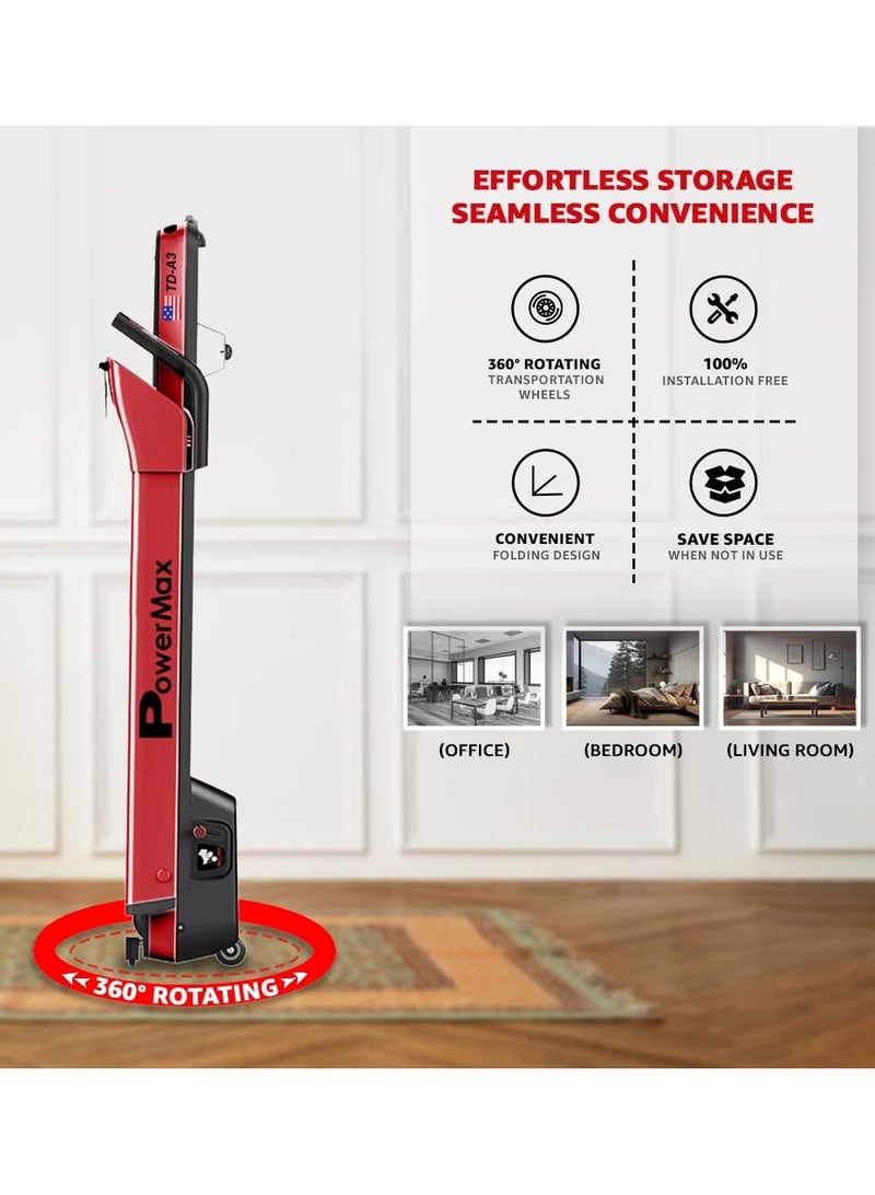 باورماكس فيتنيس تريدميل باورماكس فيتنس أوربان تريك Td-A3 (5.0Hp ذروة) القابل للطي للاستخدام المنزلي | تريدميل مع ميل تلقائي | شاشة 135 Edge | الحد الأقصى للوزن 120Kg | السرعة القصوى 14Kmph | جهاز تمرين بمستشعر نبضات القلب - Image 4