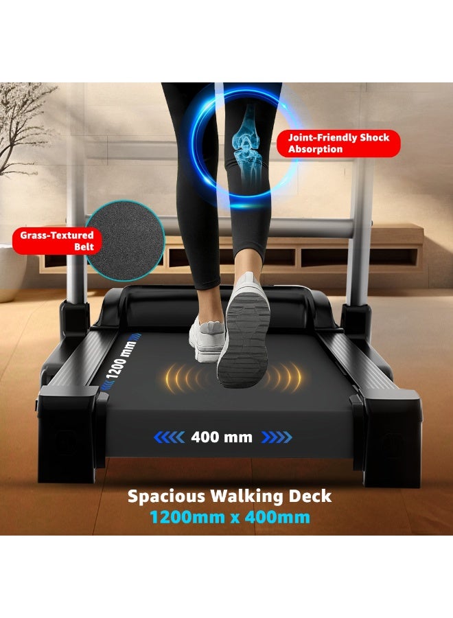 باورماكس فيتنيس PowerMax Fitness TDA-100 5HP Motorised Auto Incline Treadmill for Home Use, Max User Wt. 130KG, Top Speed 12kmph, Speaker, LED display, ipad holder, foldable running machine for cardio exercise 162cm - Image 5