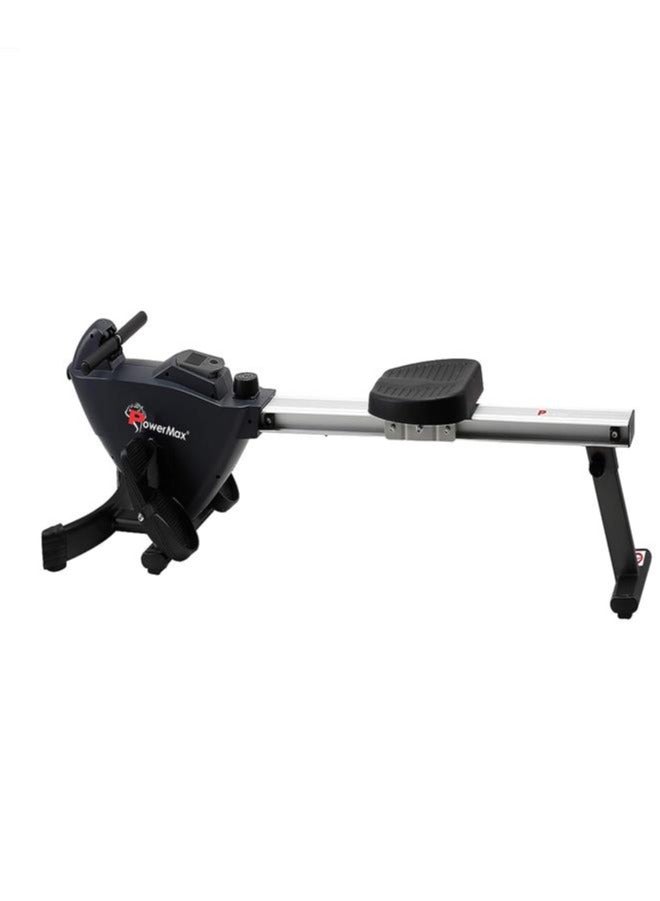 Powermax Fitness Rh-200 Rowing Machine For Full Body Workout At Home Gym 8 Levels Magnetic Resistance, Lcd Display, Max User Weight 110Kgs Rower For Cardio & Strength Training Equipment Black - Image 1