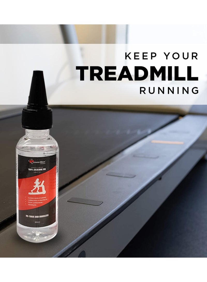 باورماكس فيتنيس زيت تشحيم متعدد الأغراض من باورماكس فيتنس Pms-50 (زجاجة زيت سيليكون 50 مل) 100% سيليكون نقي، تشحيم كامل لعرض الحزام، بدون رائحة وبدون دافعات، غطاء فوهة لتطبيق سهل، أبيض - Image 4