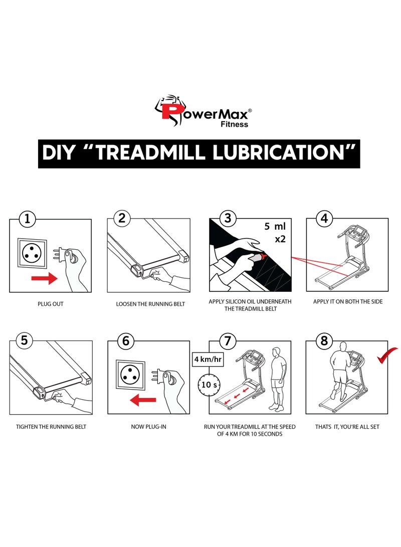 باورماكس فيتنيس زيت تشحيم متعدد الأغراض من باورماكس فيتنس Pms-50 (زجاجة زيت سيليكون 50 مل) 100% سيليكون نقي، تشحيم كامل لعرض الحزام، بدون رائحة وبدون دافعات، غطاء فوهة لتطبيق سهل، أبيض - Image 5