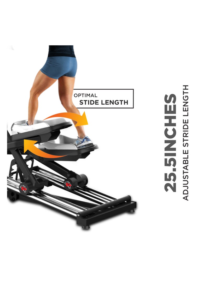 باورماكس فيتنيس جهاز التمارين البيضاوي باورماكس فيتنس EC-1800 - آلة تمارين رياضية منزلية مع تطبيق بلوتوث، شاشة LCD، مستشعر نبض اليد، دواسات مضادة للانزلاق و32 مستوى مقاومة، دولاب 14 كجم لتدريب القلب - Image 4