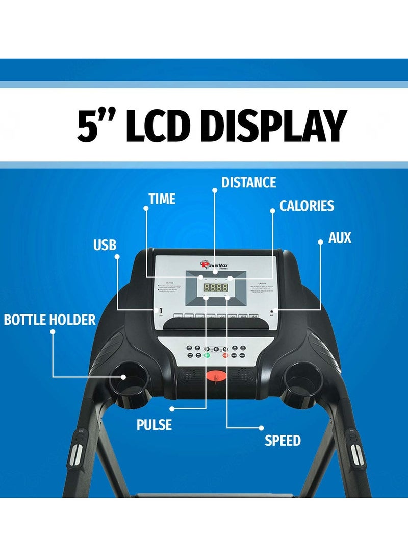 Powermax Fitness Tam-230 (4Hp Peak) Motorised Treadmill For Home, Gym With 6 Level Manual Incline, 12 Pre-Set Programs, Max.Speed 14.8 Km/Ph, Max User Weight 110Kg, 160cm - Image 2