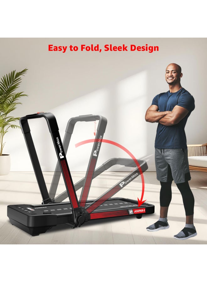 JOGPAD-2 (4.0HP Peak) 2-in-1 Compact Foldable Treadmill for Home + Under Desk Walking Pad - Slim Enough to be stored Under Bed or Sofa - Remote Controller 133.5cm image 8