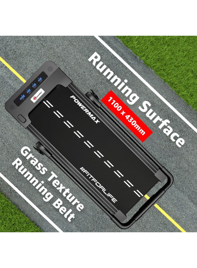 باورماكس فيتنيس جهاز المشي باورماكس فيتنس جوج باد-2 أحمر (4 حصان ذروة) موتور تيار مستمر للمنزل، تدريب القلب، قابل للطي، شاشة تعمل باللمس، مكبر صوت بلوتوث، حزام جري مضاد للانزلاق وجهاز تحكم عن بعد، أقصى وزن مستخدم يصل إلى 120 كجم - Image 5