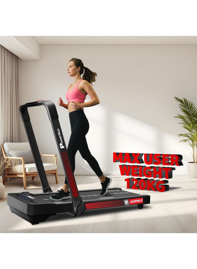JOGPAD-2 (4.0HP Peak) 2-in-1 Compact Foldable Treadmill for Home + Under Desk Walking Pad - Slim Enough to be stored Under Bed or Sofa - Remote Controller 133.5cm image 6