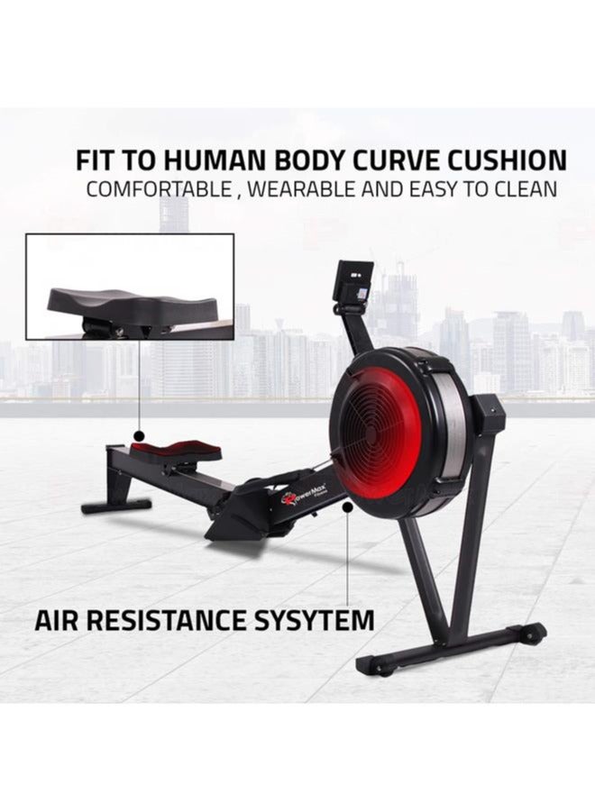 PowerMax Fitness RAC-2500 Foldable Rowing Machine for Full Body Workout at Home Gym [10 Levels Air Resistance, LCD Display, Max User Weight 160kgs] Rower for Cardio & Strength Training Equipment - Image 3