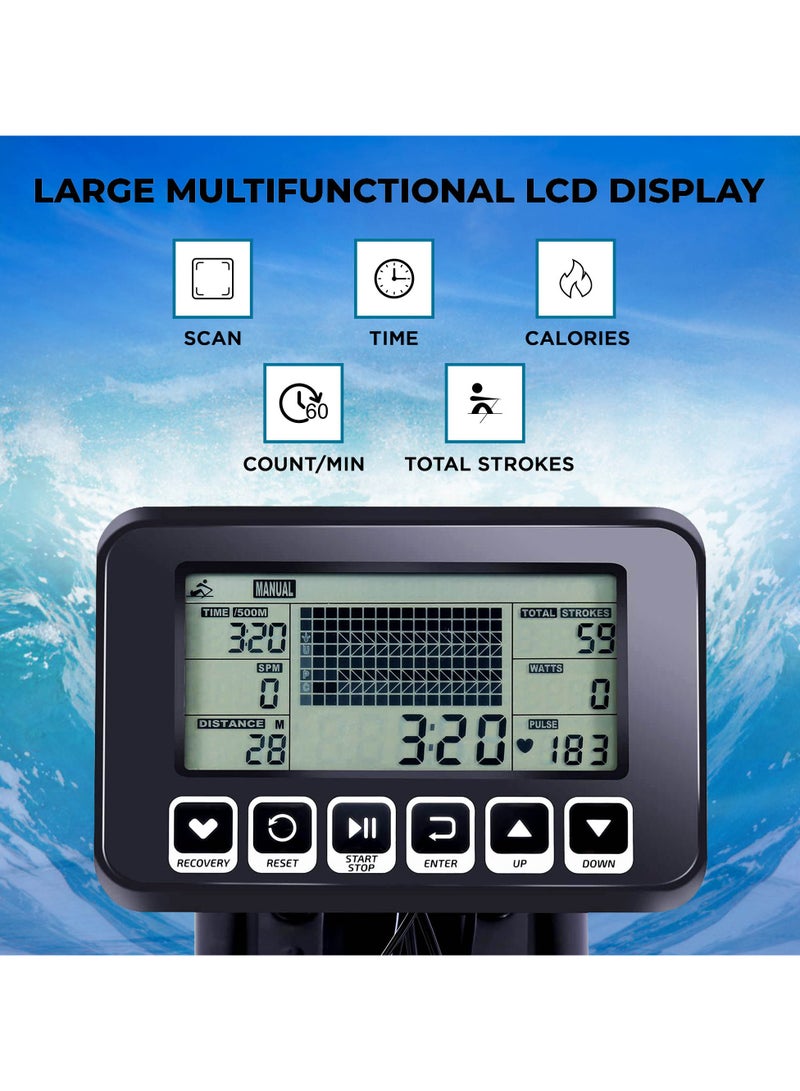 Powermax Fitness Rwc-1000 Water Rowing Machine With Digital Display For Commercial Use,8 Levels Of Water Resistance,Maximum User Weigh Is 135Kg Of Rower - Image 4