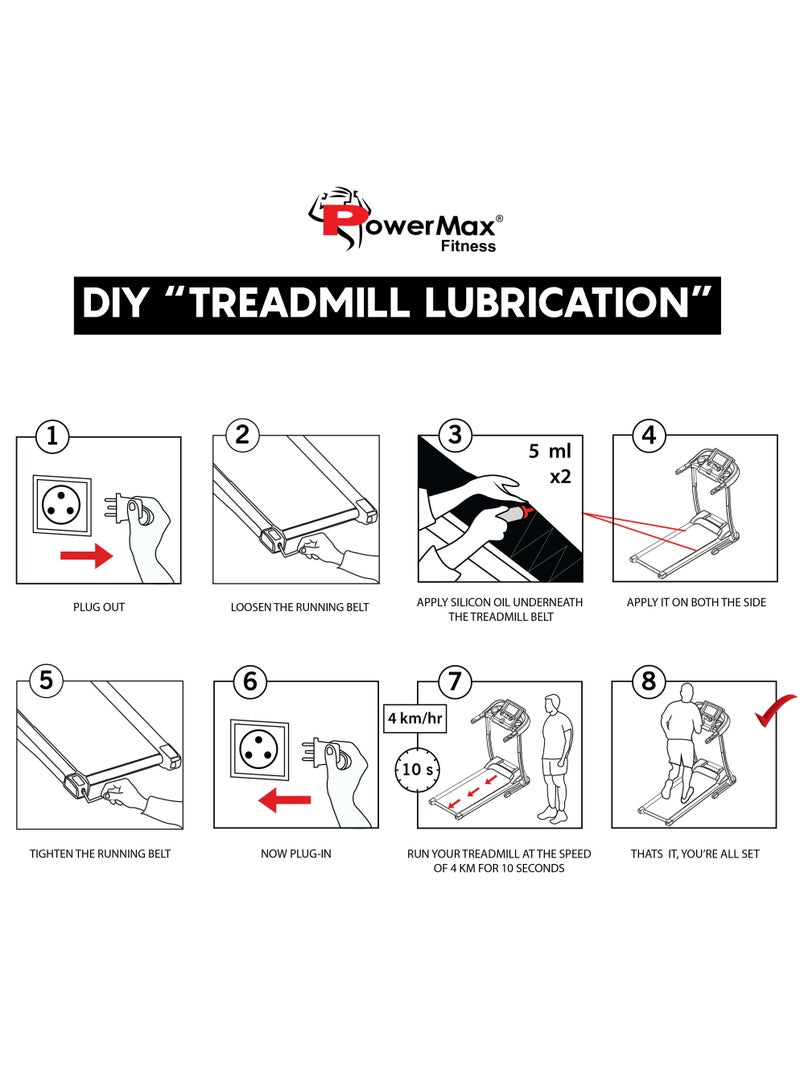 Powermax Fitness Pms-1000 Multi-Purpose 100% Pure Silicone Treadmill Lubricant, Full Belt Width Lubrication, No Odor & No Propellants, Nozzle Cap For Easy Application For All Treadmills - Image 5
