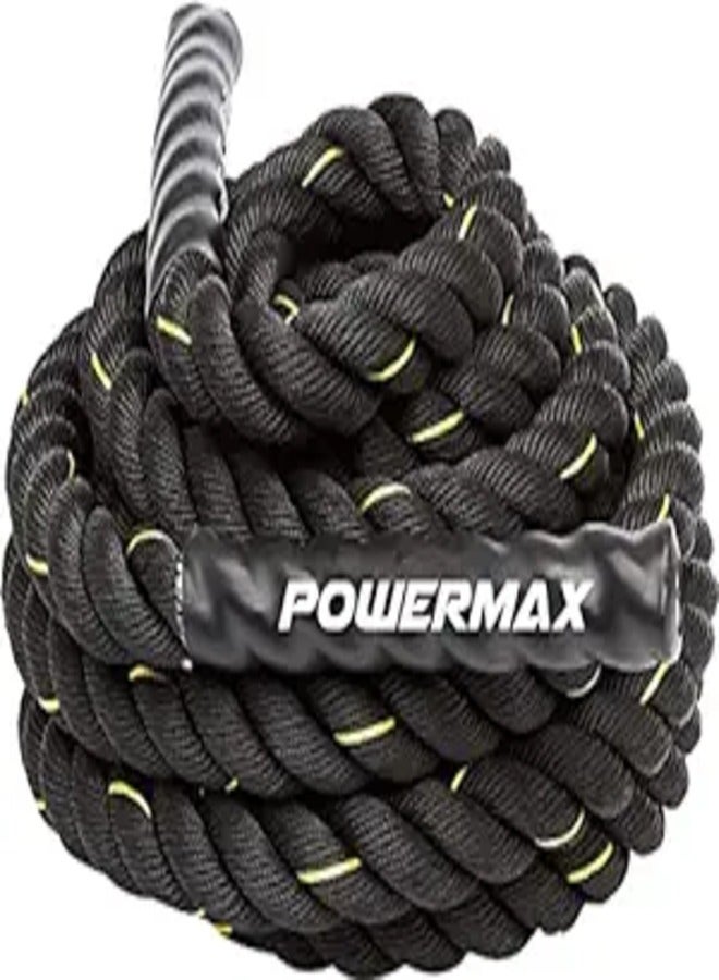 PowerMax Fitness Rb-12M Gym Battle Rope With Protective Hand Grip For Strenghth Training Exercise And Home Gym Workout - Image 1