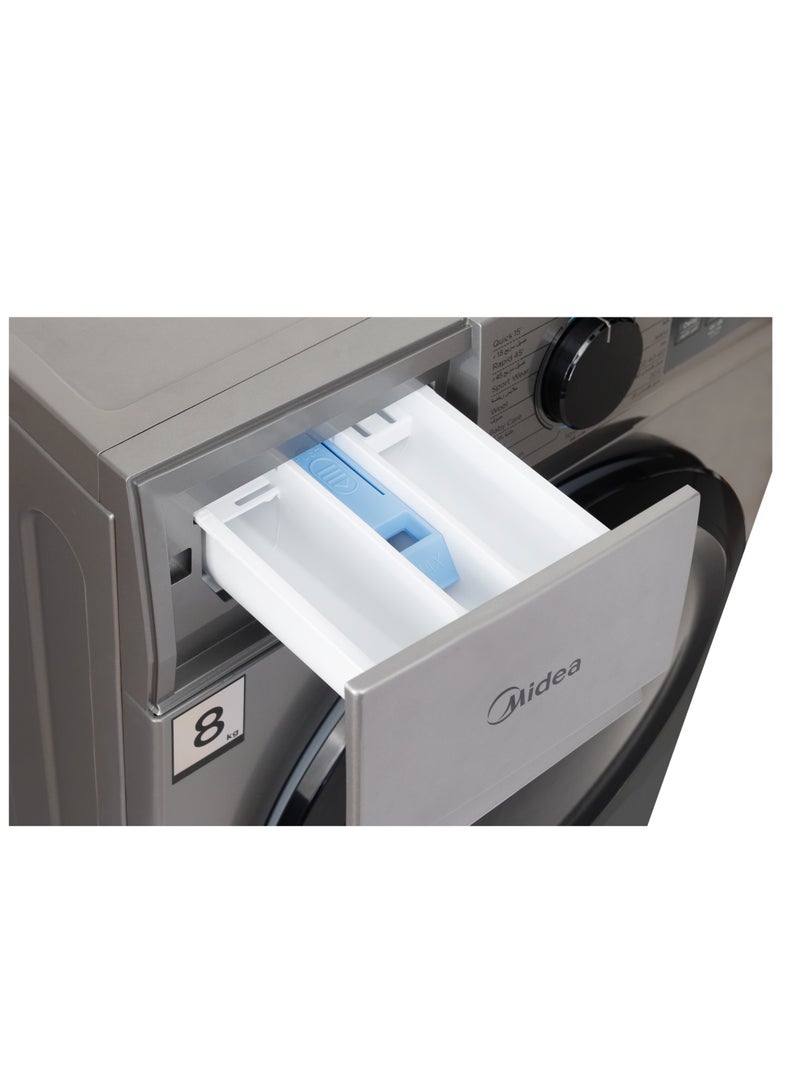 مديا FL 8 kg 1400 RPM Inverter Motor - Steam - MFN09W80B/S MFN09W80B/S Silver - Image 3