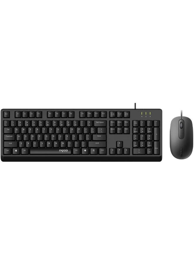 رابو Professional Wired Keyboard and Mouse Combo black - Image 1