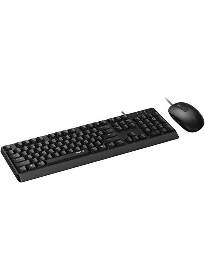 رابو Professional Wired Keyboard and Mouse Combo black - Image 2