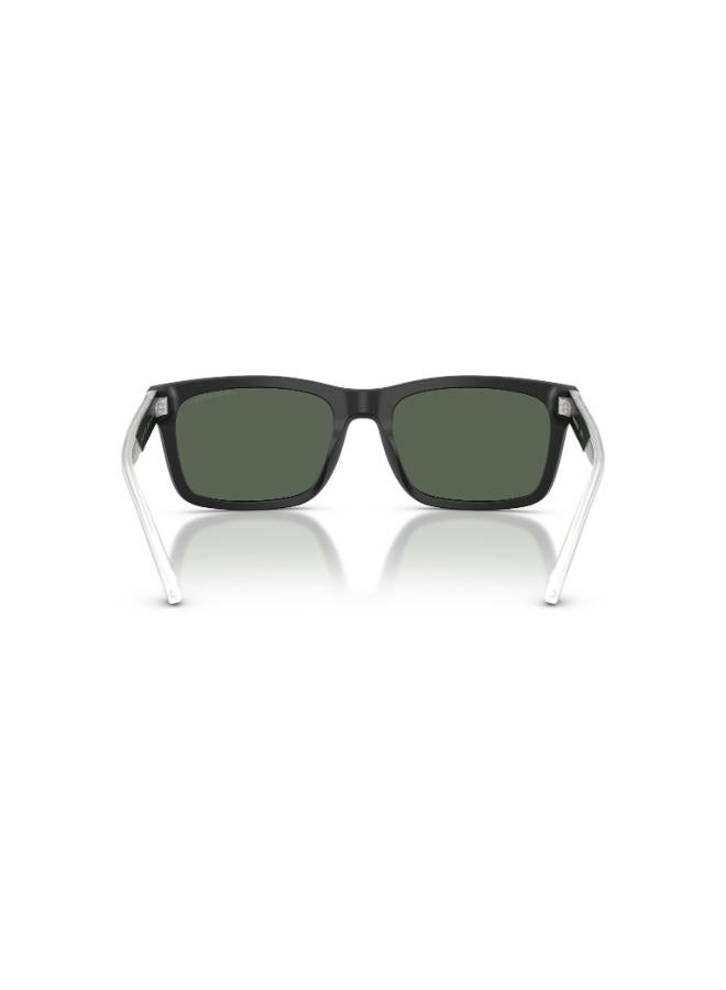 امبوريو ارماني Men's Full Rimmed Rectangular Sunglasses 4224 500171 - Image 4