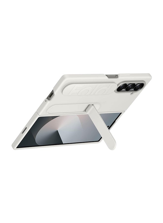 Samsung Renewed - Galaxy Z Fold 6 Silicone Phone Case, Protective Cover with Stand, Secure Grip, Slim, Soft, Comfortable Design, US Version, EF-MF956TWEGUS, White white - Image 5